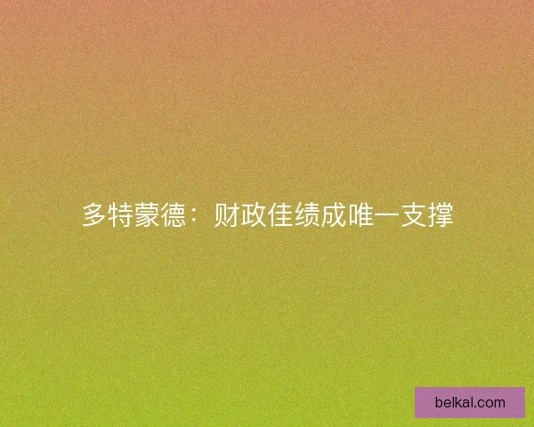 多特蒙德：财政佳绩成唯一支撑