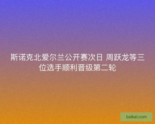 斯诺克北爱尔兰公开赛次日 周跃龙等三位选手顺利晋级第二轮